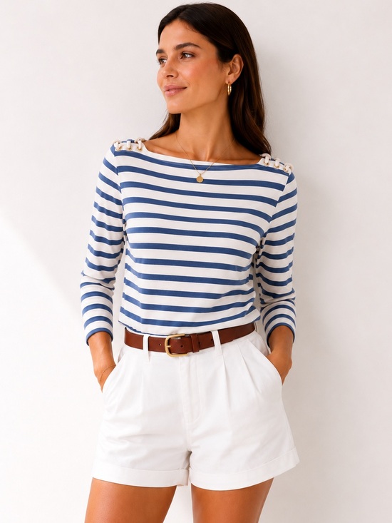 Veronica Beard Tops - Veronica Beard Lincoln Nautical Stripe Boat Neck Top XS